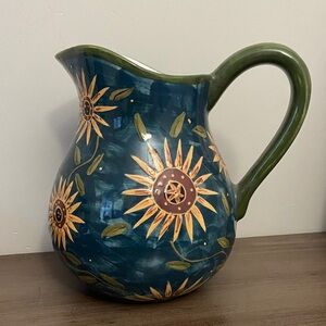 *Rare* Large Sunflower Pitcher - Certified International Sunrise Susan Winget